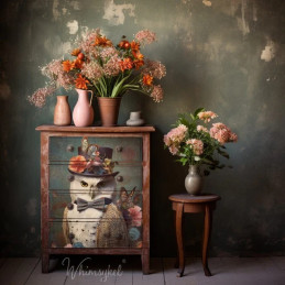 Reginald, búho. Papel Tissue para Decoupage. Whimsykel Designs. Los mejores productos en L'aura Bella, tu tienda online.