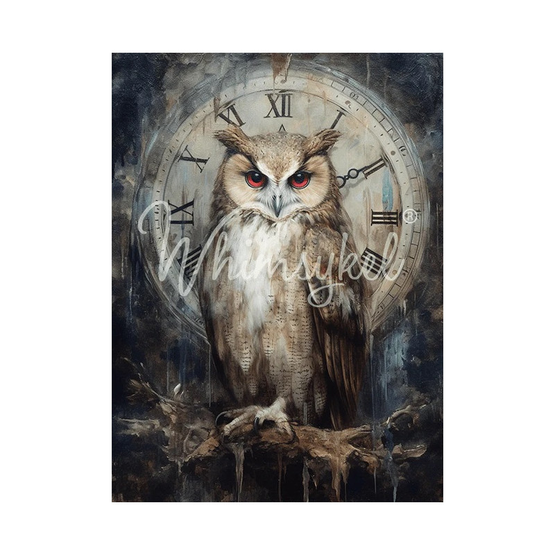 Timekeeper. Papel Tissue para Decoupage. Whimsykel Designs. Los mejores productos en L'aura Bella, tu tienda online.