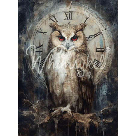 Timekeeper. Papel Tissue para Decoupage. Whimsykel Designs. Los mejores productos en L'aura Bella, tu tienda online.