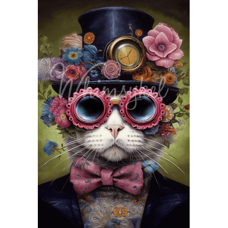 Dapper Dan, gato. Papel Tissue para Decoupage. Whimsykel Designs. Los mejores productos en L'aura Bella, tu tienda online.