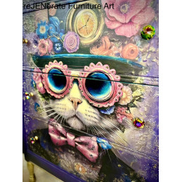 Dapper Dan, gato. Papel Tissue para Decoupage. Whimsykel Designs. Los mejores productos en L'aura Bella, tu tienda online.
