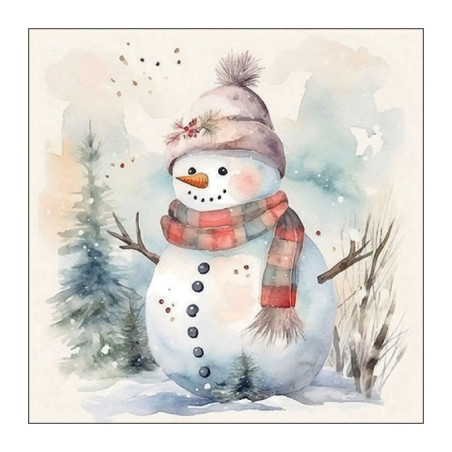 Servilleta para decoupage:  Snowman. 33x33 cm. Los mejores productos en L'aura Bella tu tienda online