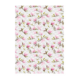 Papel de arroz Magnolias sobre un fondo gris, Cadence PA558. Los mejores productos en L'aura Bella tu tienda online