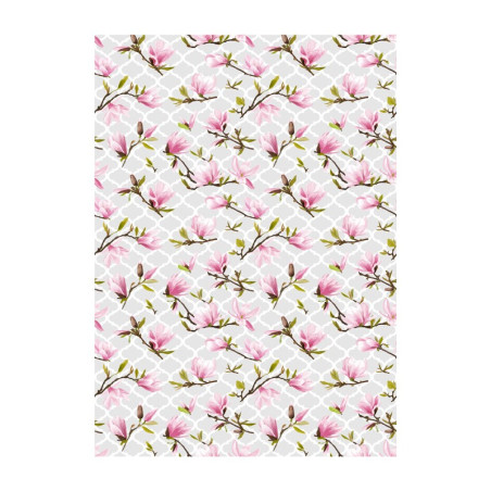 Papel de arroz Magnolias sobre un fondo gris, Cadence PA558. Los mejores productos en L'aura Bella tu tienda online