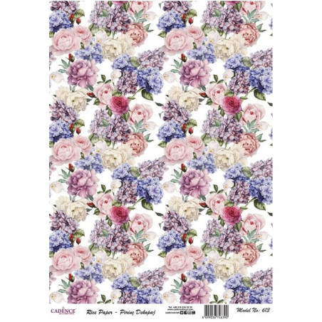 Papel de arroz Bouquets de rosas, peonías y hortensias Cadence PA613. Los mejores productos en L'aura Bella tu tienda online