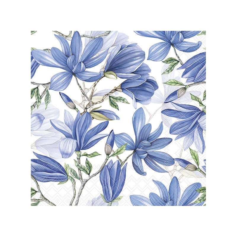 Servilleta para decoupage: Magnolia Acuminata White. 33x33 cm. Los mejores productos en L'aura Bella tu tienda online