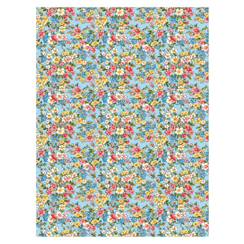 Flores liberty fondo azul. Papel de arroz 32x45cm. TC362. Calambour. Los mejores productos en L'aura Bella, tu tienda online