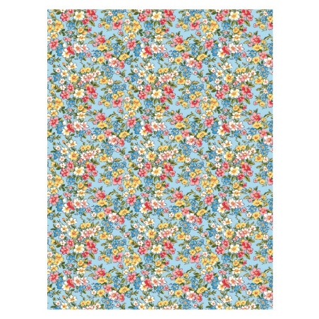 Flores liberty fondo azul. Papel de arroz 32x45cm. TC362. Calambour. Los mejores productos en L'aura Bella, tu tienda online