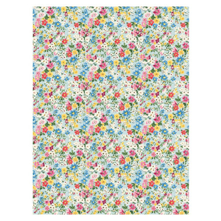 Flores liberty fondo azul. Papel de arroz 32x45cm. TC363. Calambour. Los mejores productos en L'aura Bella, tu tienda online