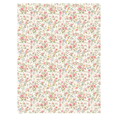 Flores  liberty fondo blanco. Papel de arroz 32x45cm. TC364. Calambour. Los mejores productos en L'aura Bella, tu tienda online