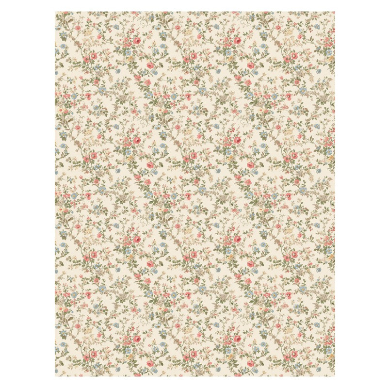 Flores liberty fondo vainilla. Papel de arroz 32x45cm. TC367. Calambour. Los mejores productos en L'aura Bella, tu tienda online