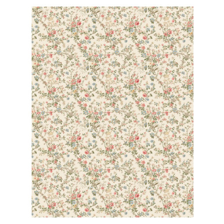 Flores liberty fondo vainilla. Papel de arroz 32x45cm. TC367. Calambour. Los mejores productos en L'aura Bella, tu tienda online