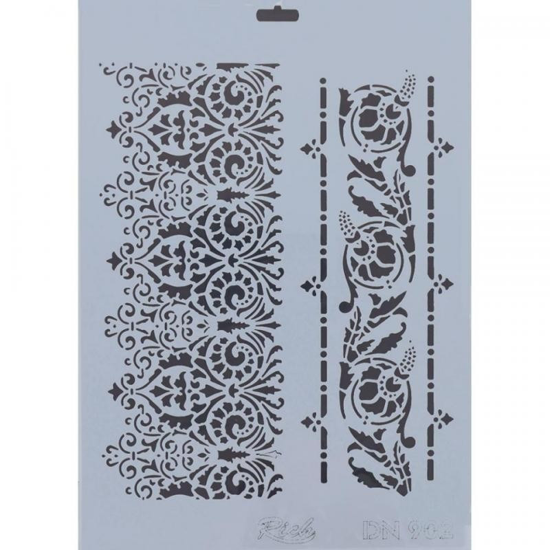 Plantilla stencil: 2 cenefas. DN 902. 25x35 cm. Rich. Los mejores productos en L'aura Bella tu tienda online