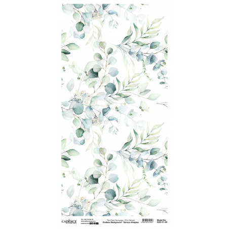 Papel de arroz en rollo con hojas de eucalipto. Cadence EBD01. Los mejores productos en L'aura Bella tu tienda online
