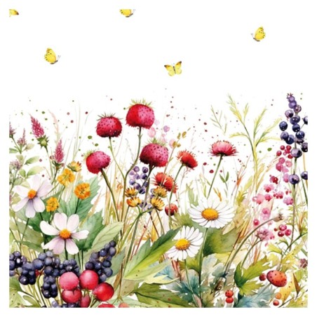 Servilleta para decoupage: flores y bayas. 33x33 cm. Los mejores productos en L'aura Bella tu tienda online