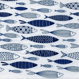 vServilleta para decoupage: Fondo de peces azules. 370440. Los mejores productos en L'aura Bella, tu tienda online
