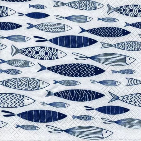 vServilleta para decoupage: Fondo de peces azules. 370440. Los mejores productos en L'aura Bella, tu tienda online