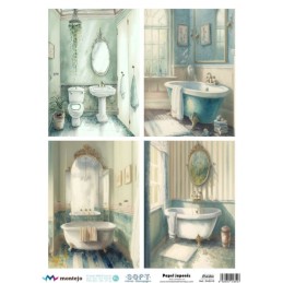 Cuartos de baño, 4 imágenes. SPA5215. papel soft japonés. Montejo. Los mejores productos en L'aura Bella, tu tienda online