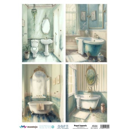 Cuartos de baño, 4 imágenes. SPA5215. papel soft japonés. Montejo. Los mejores productos en L'aura Bella, tu tienda online