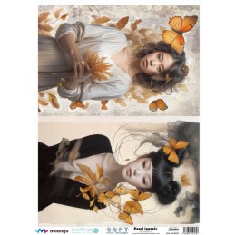 Mujeres con mariposas. SPA5837. papel soft japonés. Montejo. Los mejores productos en L'aura Bella, tu tienda online