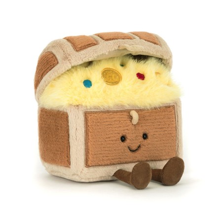 Amuseables Treasure Chest, cofre feliz. A2TRES. Peluche Jellycat Los mejores productos en L'aura Bella, tu tienda online