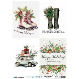 4 imágenes Navidad. SPA5914. papel soft japonés. Montejo. Los mejores productos en L'aura Bella, tu tienda online