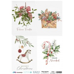 4 imágenes Navidad. SPA5916. papel soft japonés. Montejo. Los mejores productos en L'aura Bella, tu tienda online