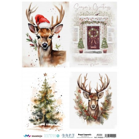 4 imágenes Navidad. SPA5920. papel soft japonés. Montejo. Los mejores productos en L'aura Bella, tu tienda online
