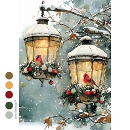 Cardinal Christmas. A4 Decoupage. Redesign. 678302. Los mejores productos en L'aura Bella tu tienda online