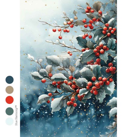 Frosted Boughs & Berries. A4 Decoupage. Redesign. 678340. Los mejores productos en L'aura Bella tu tienda online