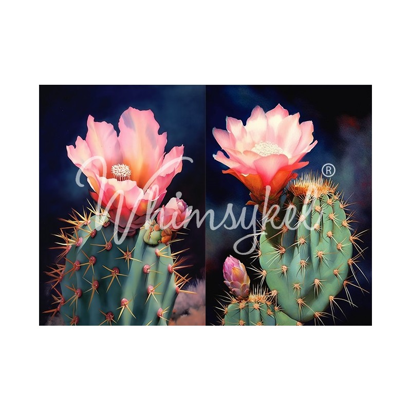 Desert Cactus Duo. Papel Tissue para Decoupage. Whimsykel Designs. Los mejores productos en L'aura Bella, tu tienda online.