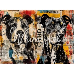 Newsprint Boys. Papel Tissue para Decoupage. Whimsykel Designs. Los mejores productos en L'aura Bella, tu tienda online.