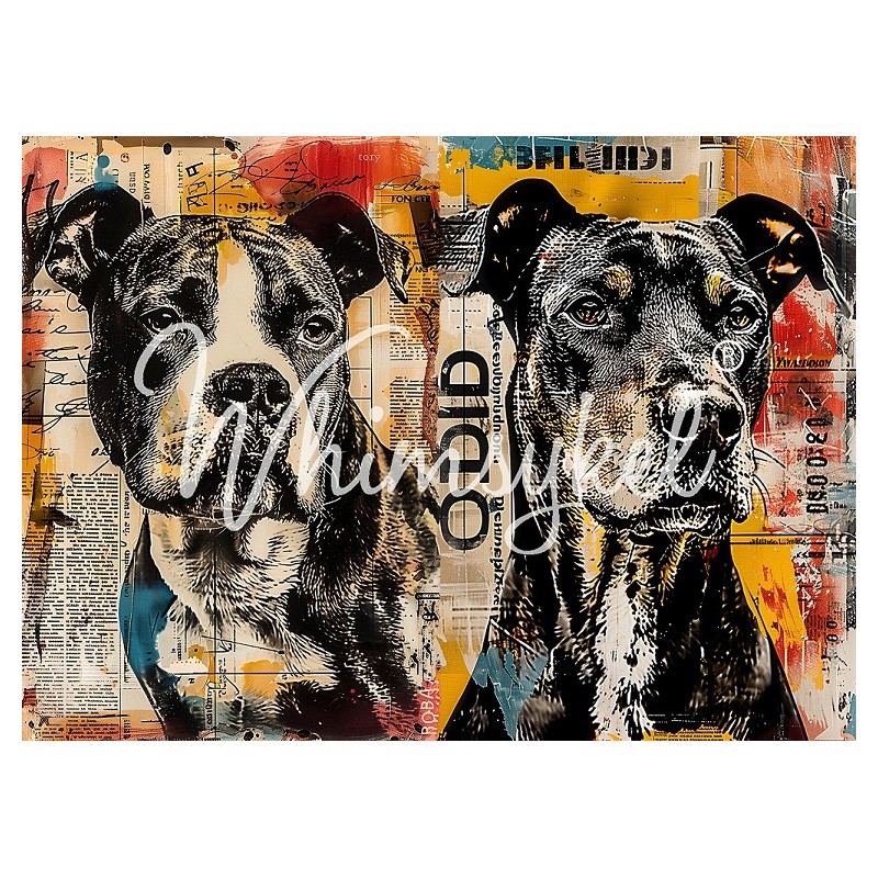 Newsprint Boys. Papel Tissue para Decoupage. Whimsykel Designs. Los mejores productos en L'aura Bella, tu tienda online.