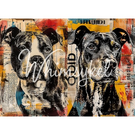 Newsprint Boys. Papel Tissue para Decoupage. Whimsykel Designs. Los mejores productos en L'aura Bella, tu tienda online.