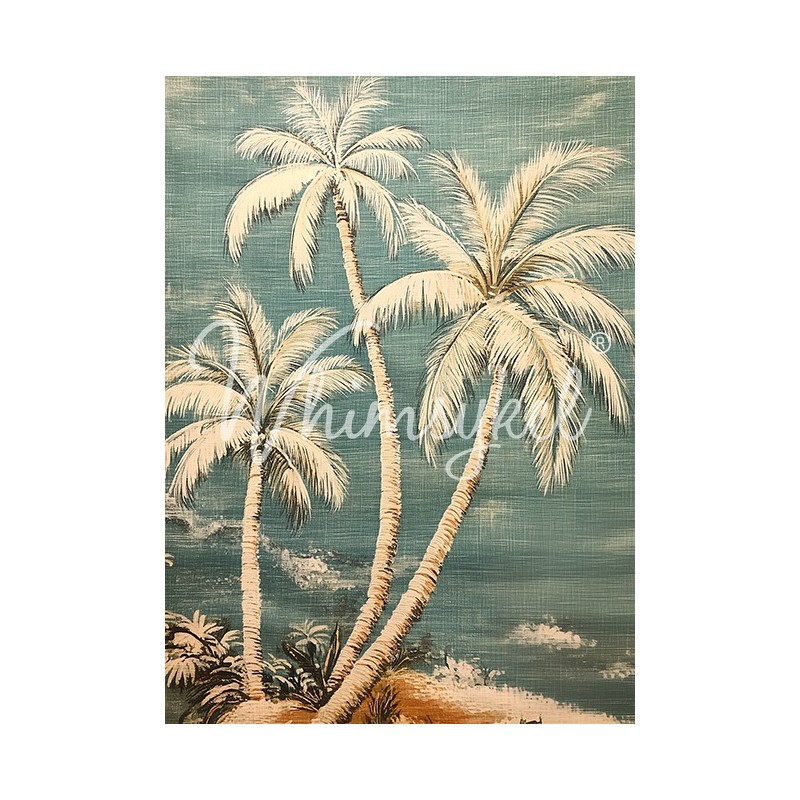 Linen Palms. Papel Tissue para Decoupage. Whimsykel Designs. Los mejores productos en L'aura Bella, tu tienda online.