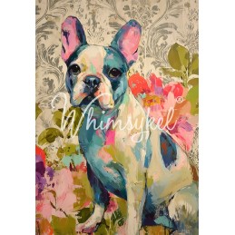 Frenchie, Bulldog. Papel Tissue para Decoupage. Whimsykel Designs. Los mejores productos en L'aura Bella, tu tienda online.