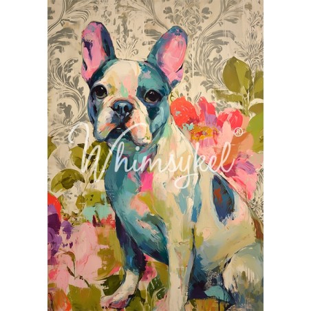 Frenchie, Bulldog. Papel Tissue para Decoupage. Whimsykel Designs. Los mejores productos en L'aura Bella, tu tienda online.