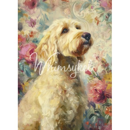 Golden Doodle. Papel Tissue para Decoupage. Whimsykel Designs. Los mejores productos en L'aura Bella, tu tienda online.