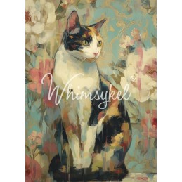 Calico Cat. Papel Tissue para Decoupage. Whimsykel Designs. Los mejores productos en L'aura Bella, tu tienda online.