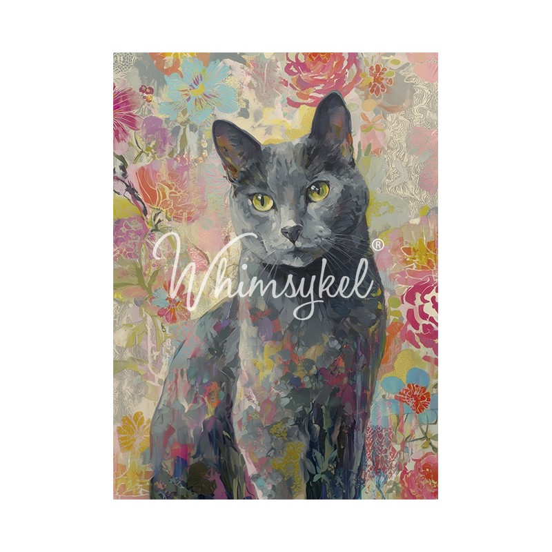 Gray Cat. Papel Tissue para Decoupage. Whimsykel Designs. Los mejores productos en L'aura Bella, tu tienda online.
