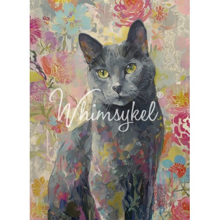 Gray Cat. Papel Tissue para Decoupage. Whimsykel Designs. Los mejores productos en L'aura Bella, tu tienda online.