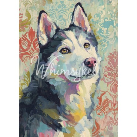 Husky. Papel Tissue para Decoupage. Whimsykel Designs. Los mejores productos en L'aura Bella, tu tienda online.