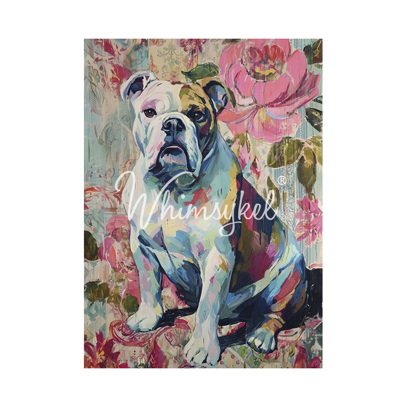 Bulldog Inglés. Papel Tissue para Decoupage. Whimsykel Designs. Los mejores productos en L'aura Bella, tu tienda online.