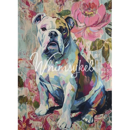Bulldog Inglés. Papel Tissue para Decoupage. Whimsykel Designs. Los mejores productos en L'aura Bella, tu tienda online.