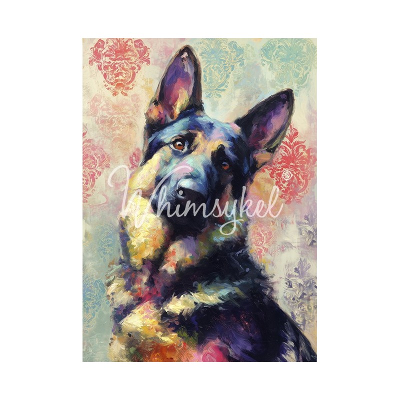 Pastor Aleman. Papel Tissue para Decoupage. Whimsykel Designs. Los mejores productos en L'aura Bella, tu tienda online.