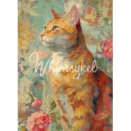 Orange Tabby. Papel Tissue para Decoupage. Whimsykel Designs. Los mejores productos en L'aura Bella, tu tienda online.