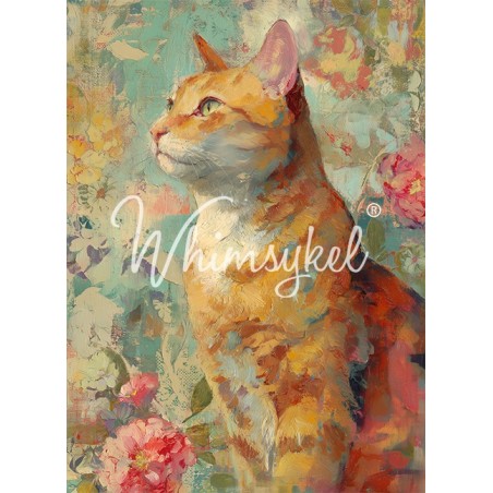 Orange Tabby. Papel Tissue para Decoupage. Whimsykel Designs. Los mejores productos en L'aura Bella, tu tienda online.