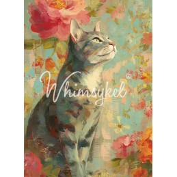 Gray Tabby. Papel Tissue para Decoupage. Whimsykel Designs. Los mejores productos en L'aura Bella, tu tienda online.