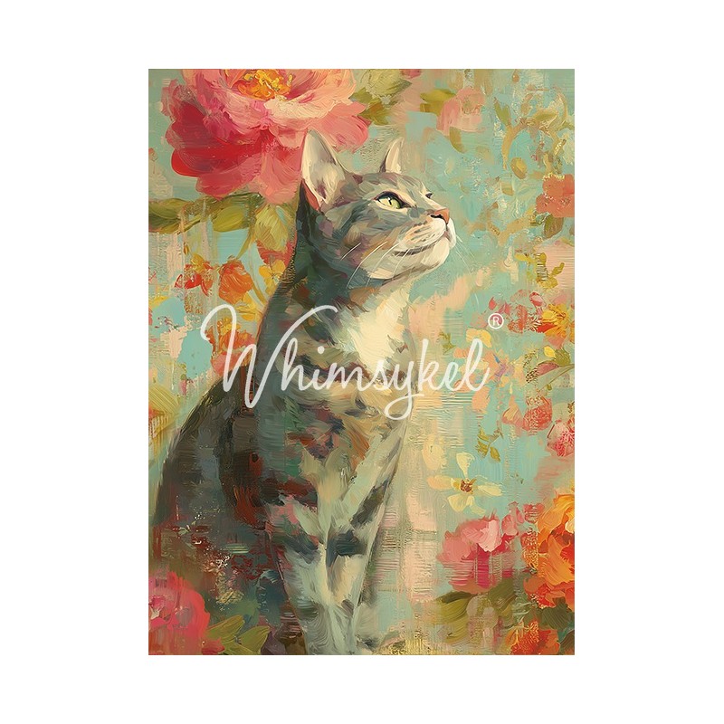 Gray Tabby. Papel Tissue para Decoupage. Whimsykel Designs. Los mejores productos en L'aura Bella, tu tienda online.