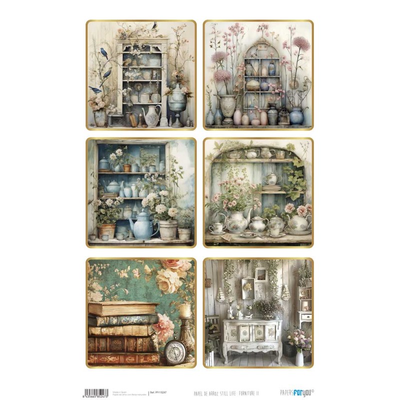 Papel de arroz Still Life: Furniture II. PFY15247. Los mejores productos en L'aura Bella tu tienda online